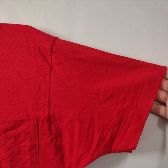 Fruit Of The Loom - Vintage Single Stitch Pocket Red T-shirt Men's Size Medium M - Picture 8 of 13
